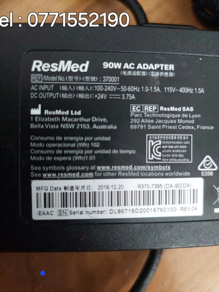 Alimentator, alimentatoare, incarcatoare aparat de apnee Resmed, diverse